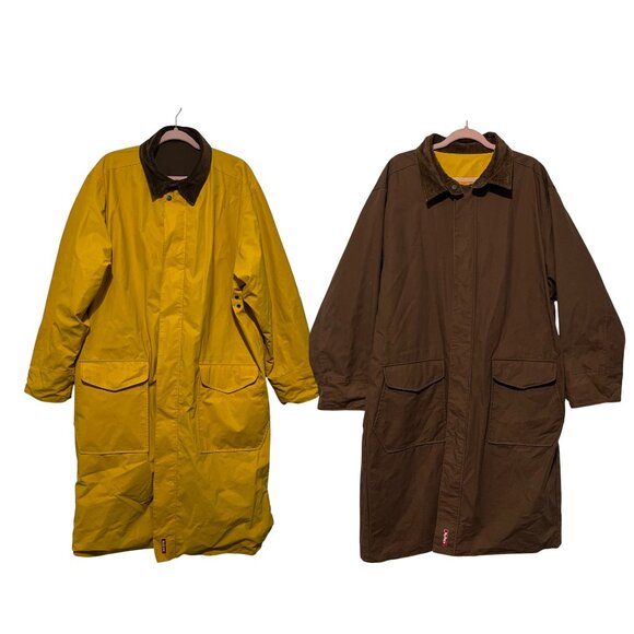 Marlboro Mens Reversible Duster Barn Rain Jacket L Chore Field Workwear Outdoor - Picture 1 of 16